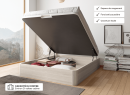 Lit coffre 140 x 200 cm BASTIA  Chêne blanchi - Ouvert