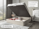 Lit coffre 160 x 200 cm BASTIA Chêne blanchi - Ouvert