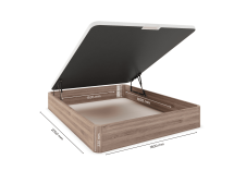 Lit coffre 160 x 200 cm BASTIA Chêne naturel - 1