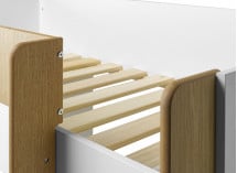 Lit mi-hauteur bureau et commode MANLY Blanc/Chêne - 8