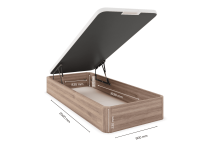 Lit coffre 90 x 200 cm BASTIA Chêne naturel - 2