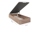 Lit coffre 90 x 200 cm BASTIA Chêne naturel - 2