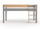 Lit mi-hauteur en pin massif 90x190 HOYA Gris - 4