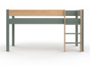 Lit mi-hauteur en pin massif 90x190 HOYA Kaki - 4