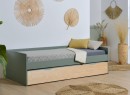 Lit gigogne banquette 90x190 Pin massif HOYA  Kaki - 3