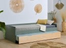 Lit gigogne banquette 90x190 Pin massif HOYA  Kaki - 4