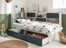 Lit enfant rangement 90x190 MANLY - Blanc/Bleu - 3