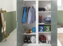Lit mezzanine bureau et armoire MANLY - Blanc/Vert - 3