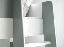 Lit mezzanine bureau et armoire MANLY - Blanc/Vert - 6