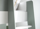 Lit mezzanine bureau et armoire MANLY - Blanc/Vert - 6