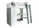 Lit mezzanine bureau et armoire MANLY - Blanc/Vert - 7