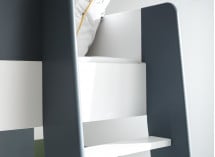 Lit mezzanine bureau et armoire MANLY - Blanc/Bleu - 7