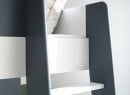 Lit mezzanine bureau et armoire MANLY - Blanc/Bleu - 7