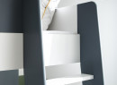 Lit mezzanine bureau et armoire MANLY - Blanc/Bleu - 7