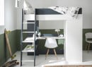 Lit mezzanine bureau et armoire MANLY - Blanc/Bleu - 5