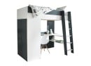 Lit mezzanine bureau et armoire MANLY - Blanc/Bleu - 6