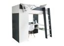 Lit mezzanine bureau et armoire MANLY - Blanc/Bleu - 6