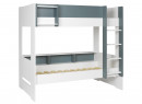 Lit superposé rangement MANLY - Blanc/Vert - 6