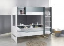 Lit superposé rangement MANLY - Blanc/Vert - 1