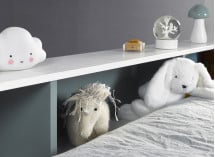 Lit superposé rangement MANLY - Blanc/Vert - 5