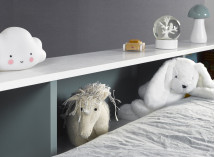 Lit superposé rangement MANLY - Blanc/Vert - 5