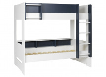 Lit superposé rangement MANLY - Blanc/Bleu - 6