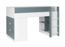 Lit mi-hauteur bureau et commode MANLY Blanc/Vert - 5
