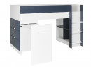 Lit mi-hauteur bureau et commode MANLY Blanc/Bleu - 7