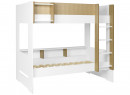 Lit superposé rangement MANLY - Blanc/Chêne - 6