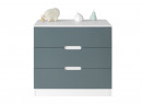 Commode 3 tiroirs MANLY - Blanc/Vert - 2