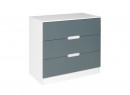 Commode 3 tiroirs MANLY - Blanc/Vert - 3