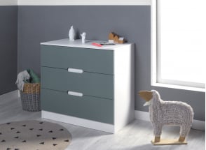 MANLY 3-drawer chest - White/Green