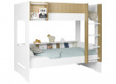 Lit superposé rangement MANLY - Blanc/Chêne - 5
