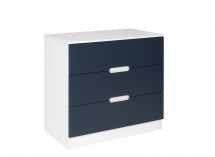 Commode 3 tiroirs MANLY - Blanc/Bleu - 3