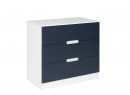 Commode 3 tiroirs MANLY - Blanc/Bleu - 3