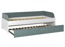 Lit gigogne banquette 90x190 MANLY - Blanc/Vert - 4