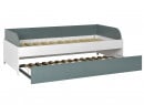 Lit gigogne banquette 90x190 MANLY - Blanc/Vert - 4