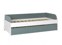 Lit gigogne banquette 90x190 MANLY - Blanc/Vert - 3