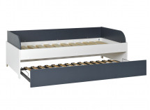 Lit gigogne banquette 90x190 MANLY - Blanc/Bleu - 4