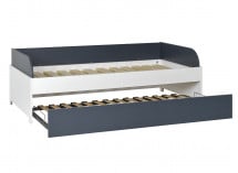 Lit gigogne banquette 90x190 MANLY - Blanc/Bleu - 4