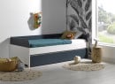 Lit gigogne banquette 90x190 MANLY - Blanc/Bleu - 1