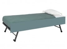 Lit gigogne rangement 90x190 MANLY Blanc/Vert - 4