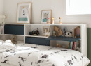 Lit gigogne rangement 90x190 MANLY Blanc/Bleu - 3