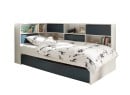 Lit gigogne rangement 90x190 MANLY Blanc/Bleu - 6