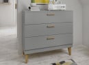Commode 3 tiroirs DREAM Gris/Chêne  - 1