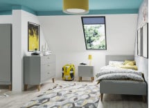 Commode 3 tiroirs DREAM Gris/Chêne  - 6