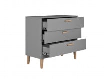 Commode 3 tiroirs DREAM Gris/Chêne  - 4