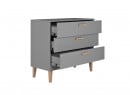 Commode 3 tiroirs DREAM Gris/Chêne  - 4