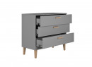 Commode 3 tiroirs DREAM Gris/Chêne  - 4