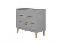 Commode 3 tiroirs DREAM Gris/Chêne  - 3